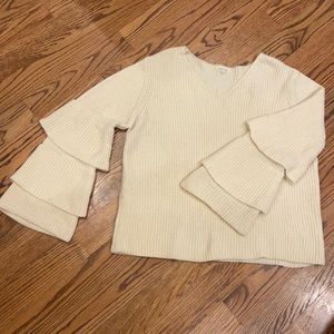 Regenbogen, sweater - cream, bell sleeves
